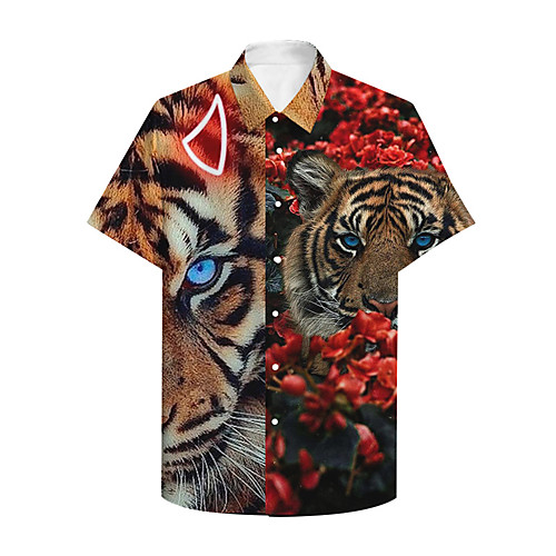 Men's Shirt 3D Print Graphic Prints Tiger Button-Down Print Short Sleeve Casual Tops Casual Designer Big and Tall Red
Men's Shirt 3D Print Graphic Prints Tiger Button-Down Print Short Sleeve Casual Tops Casual Designer Big and Tall Red