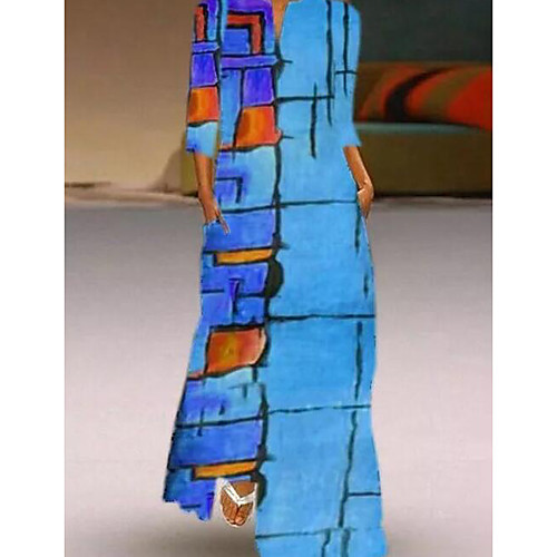 Women's A Line Dress Maxi long Dress Blue Red Yellow 3/4 Length Sleeve Print Tie Dye Print Summer V Neck Elegant 2021 S M L XL XXL 3XL
Women's A Line Dress Maxi long Dress Blue Red Yellow 3/4 Length Sleeve Print Tie Dye Print Summer V Neck Elegant 2021 S M L XL XXL 3XL