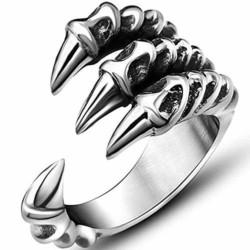 Stainless Steel Gothic Vintage Dragon Claw Biker School Halloween Statement Ring (Silver, 10)
Stainless Steel Gothic Vintage Dragon Claw Biker School Halloween Statement Ring (Silver, 10)