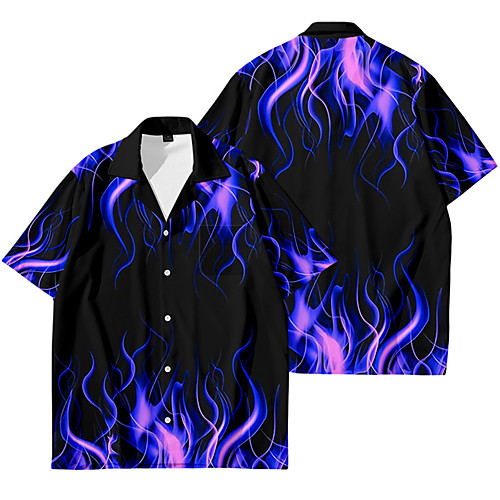 Men's Shirt 3D Print Flame Button-Down 3D Print Short Sleeve Daily Tops Casual Fashion Purple
Men's Shirt 3D Print Flame Button-Down 3D Print Short Sleeve Daily Tops Casual Fashion Purple