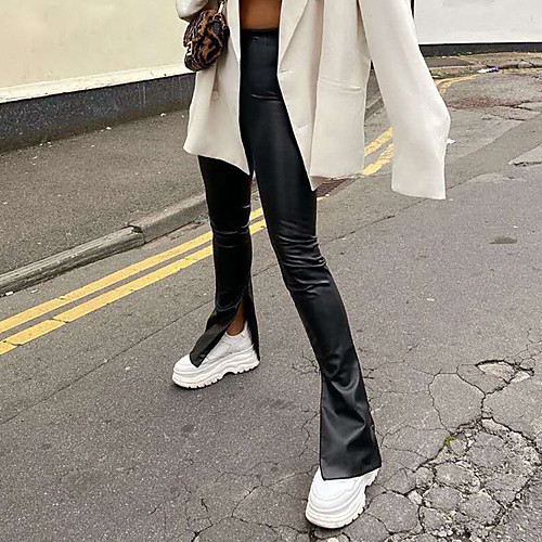 Women's Stylish Streetwear Comfort Club Weekend Flare Pants Plain Ankle-Length Split Black
Women's Stylish Streetwear Comfort Club Weekend Flare Pants Plain Ankle-Length Split Black
