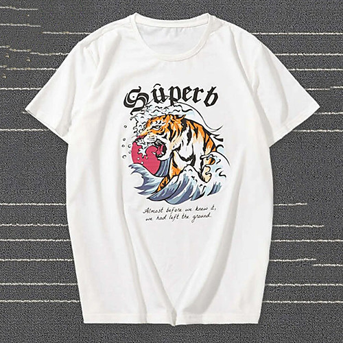 Men's T shirt Hot Stamping Graphic Prints Tiger Animal Print Short Sleeve Daily Tops 100% Cotton Fashion Vintage Classic White
Men's T shirt Hot Stamping Graphic Prints Tiger Animal Print Short Sleeve Daily Tops 100% Cotton Fashion Vintage Classic White