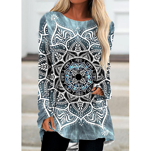 Women's T Shirt Dress Tee Dress Short Mini Dress Dusty Blue Long Sleeve Print Print Spring Summer Round Neck Casual 3D Print S M L XL XXL 3XL
Women's T Shirt Dress Tee Dress Short Mini Dress Dusty Blue Long Sleeve Print Print Spring Summer Round Neck Casual 3D Print S M L XL XXL 3XL