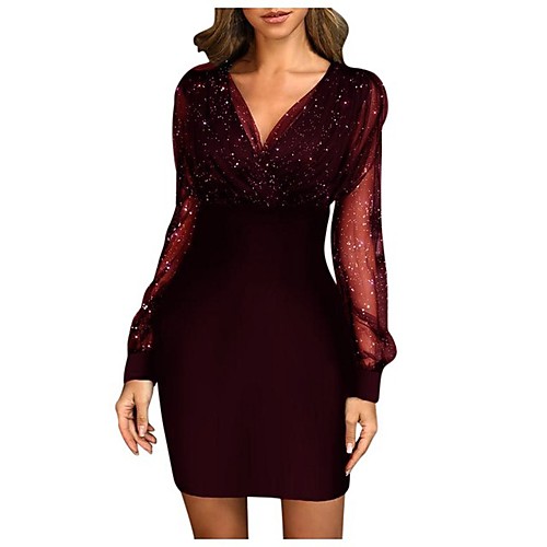 Women's A Line Dress Short Mini Dress Black Purple Wine Fuchsia Royal Blue Brown Navy Blue Gray Long Sleeve Solid Color Sequins Patchwork Fall Spring Elegant 2021 S M L XL XXL
Women's A Line Dress Short Mini Dress Black Purple Wine Fuchsia Royal Blue Brown Navy Blue Gray Long Sleeve Solid Color Sequins Patchwork Fall Spring Elegant 2021 S M L XL XXL