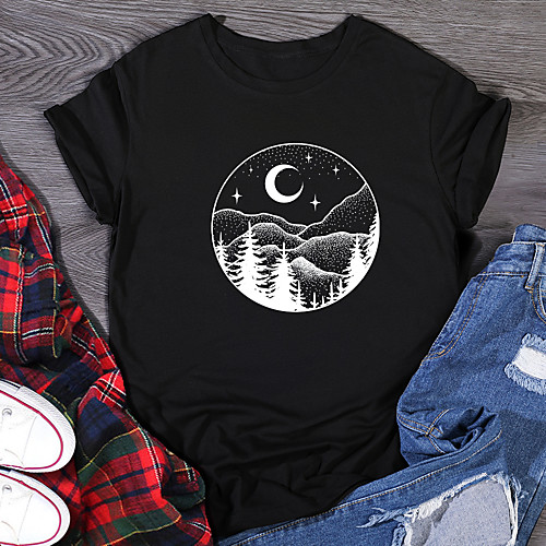 Women's T shirt Graphic Print Round Neck Tops 100% Cotton Basic Basic Top White Black Purple
Women's T shirt Graphic Print Round Neck Tops 100% Cotton Basic Basic Top White Black Purple