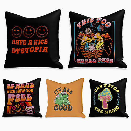 5 pcs Linen Pillow Cover, Cartoon Square Zipper Polyester Traditional Classic
5 pcs Linen Pillow Cover, Cartoon Square Zipper Polyester Traditional Classic