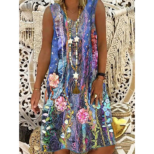 Women's A Line Dress Knee Length Dress Purple Sleeveless Floral Print Print Summer V Neck Elegant 2021 S M L XL XXL 3XL
Women's A Line Dress Knee Length Dress Purple Sleeveless Floral Print Print Summer V Neck Elegant 2021 S M L XL XXL 3XL