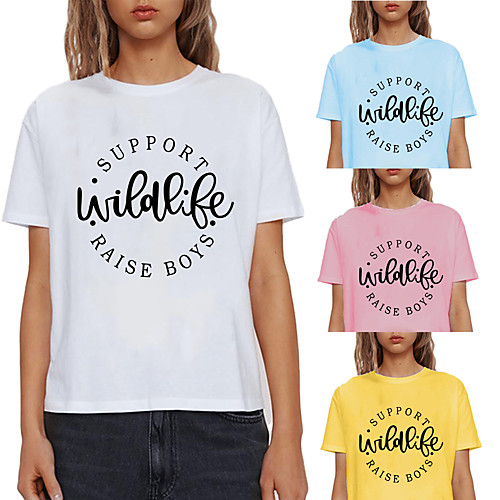 Women's Tee / T-shirt Pure Color Crew Neck Letter Printed Sport Athleisure T Shirt Top Short Sleeves Breathable Soft Comfortable Everyday Use Street Casual Daily Outdoor
Women's Tee / T-shirt Pure Color Crew Neck Letter Printed Sport Athleisure T Shirt Top Short Sleeves Breathable Soft Comfortable Everyday Use Street Casual Daily Outdoor