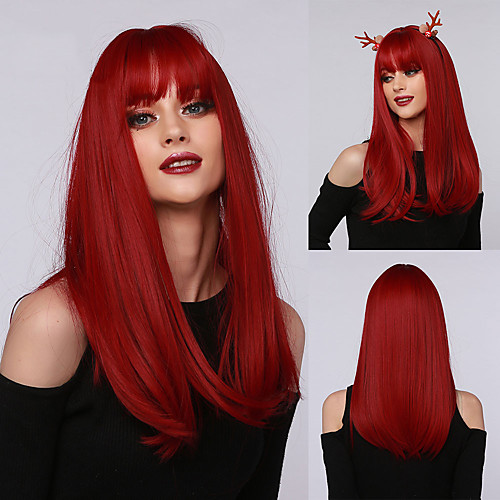 Halloween Cosplay Wig Long Straight Deep Red Synthetic Hair Wigs with Bangs for Black White Woman Heat Resistant Wig
Halloween Cosplay Wig Long Straight Deep Red Synthetic Hair Wigs with Bangs for Black White Woman Heat Resistant Wig
