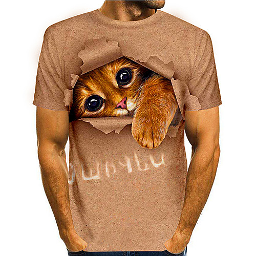 Men's Tees T shirt 3D Print Cat Graphic Prints Animal Print Short Sleeve Daily Tops Basic Casual Khaki
Men's Tees T shirt 3D Print Cat Graphic Prints Animal Print Short Sleeve Daily Tops Basic Casual Khaki