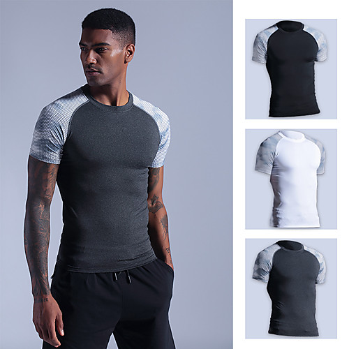 Men's Short Sleeve Running Shirt Patchwork Tee Tshirt Top Athletic Athleisure Breathable Quick Dry Moisture Wicking Yoga Fitness Gym Workout Running Jogging Sportswear Normal White Black Gray
Men's Short Sleeve Running Shirt Patchwork Tee Tshirt Top Athletic Athleisure Breathable Quick Dry Moisture Wicking Yoga Fitness Gym Workout Running Jogging Sportswear Normal White Black Gray