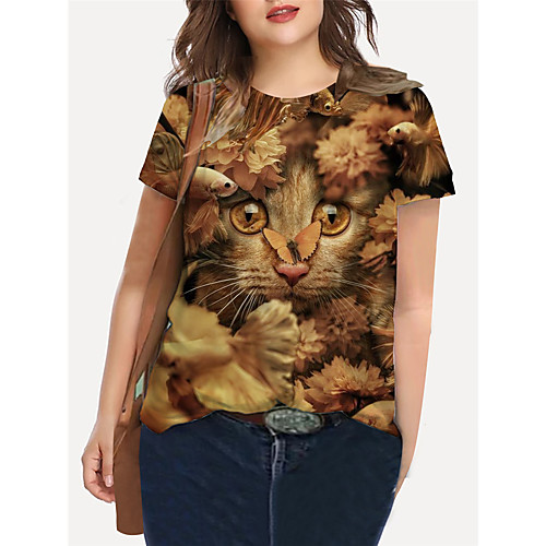 Women's Plus Size Print Cat Graphic Animal T shirt Large Size Crewneck Short Sleeve Basic Tops XL XXL 3XL Yellow Big Size
Women's Plus Size Print Cat Graphic Animal T shirt Large Size Crewneck Short Sleeve Basic Tops XL XXL 3XL Yellow Big Size