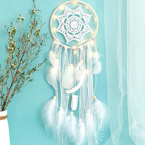 LED Boho Dream Catcher Handmade Gift Wall Hanging Decor Art Ornament Feather 7116.5cm for Kids Bedroom Wedding Festival
LED Boho Dream Catcher Handmade Gift Wall Hanging Decor Art Ornament Feather 7116.5cm for Kids Bedroom Wedding Festival