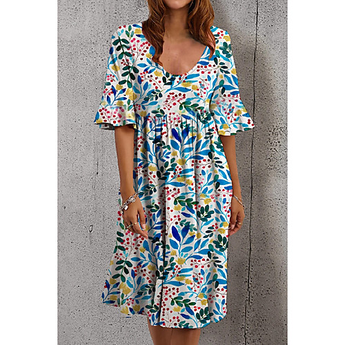 Women's A Line Dress Knee Length Dress Blue Half Sleeve Color Block Print Summer Round Neck Casual 2021 S M L XL XXL 3XL
Women's A Line Dress Knee Length Dress Blue Half Sleeve Color Block Print Summer Round Neck Casual 2021 S M L XL XXL 3XL