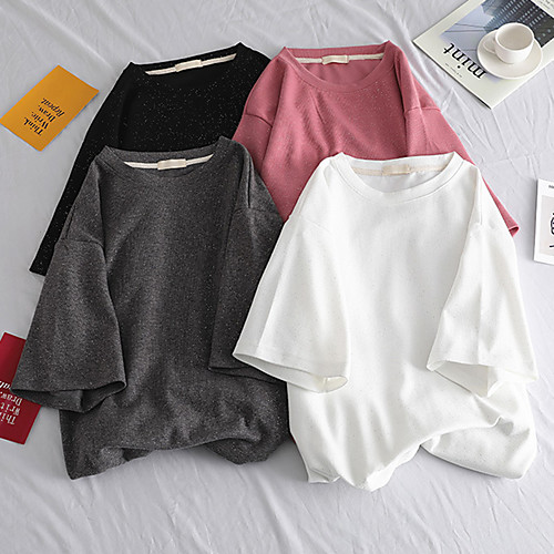 Women's Tee / T-shirt Pure Color Crew Neck Solid Color Sport Athleisure Top Short Sleeves Breathable Soft Comfortable Everyday Use Casual Daily Outdoor
Women's Tee / T-shirt Pure Color Crew Neck Solid Color Sport Athleisure Top Short Sleeves Breathable Soft Comfortable Everyday Use Casual Daily Outdoor
