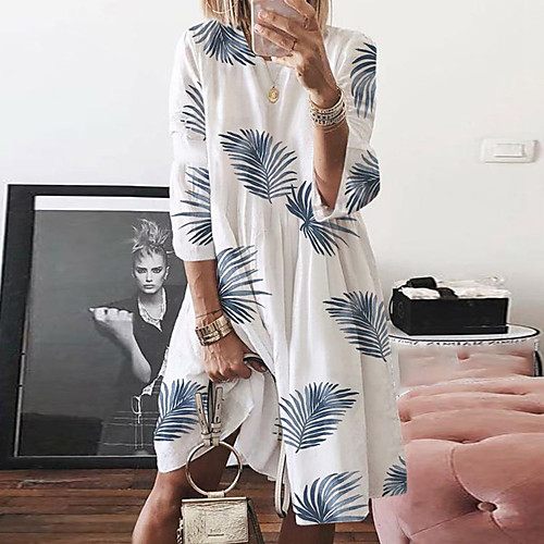 Women's Swing Dress Knee Length Dress White Blue Yellow Blushing Pink Long Sleeve Print Patchwork Print Fall Spring Round Neck Casual Vintage Linen S M L XL XXL 3XL 4XL 5XL
Women's Swing Dress Knee Length Dress White Blue Yellow Blushing Pink Long Sleeve Print Patchwork Print Fall Spring Round Neck Casual Vintage Linen S M L XL XXL 3XL 4XL 5XL