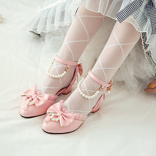 Women's Lolita Shoes Chunky Heel Pointed Toe Lolita Preppy Daily Party & Evening PU Bowknot Pearl Lace Solid Colored White Black Pink
Women's Lolita Shoes Chunky Heel Pointed Toe Lolita Preppy Daily Party & Evening PU Bowknot Pearl Lace Solid Colored White Black Pink