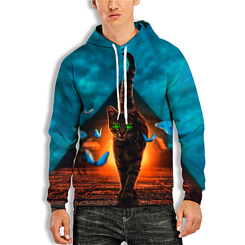 Men's Pullover Hoodie Sweatshirt Cat Graphic Prints Print Daily Holiday 3D Print Basic Casual Hoodies Sweatshirts Blue
Men's Pullover Hoodie Sweatshirt Cat Graphic Prints Print Daily Holiday 3D Print Basic Casual Hoodies Sweatshirts Blue