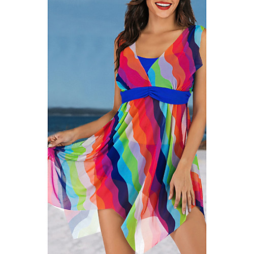 Women's Tankini 2 Piece Swimsuit Push Up Print Color Block Rainbow Swimwear Tunic Padded Bathing Suits New Casual Sexy
Women's Tankini 2 Piece Swimsuit Push Up Print Color Block Rainbow Swimwear Tunic Padded Bathing Suits New Casual Sexy