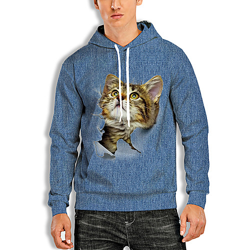 Men's Pullover Hoodie Sweatshirt Cat Graphic Prints Animal Print Weekend 3D Print Casual Hoodies Sweatshirts Blue
Men's Pullover Hoodie Sweatshirt Cat Graphic Prints Animal Print Weekend 3D Print Casual Hoodies Sweatshirts Blue