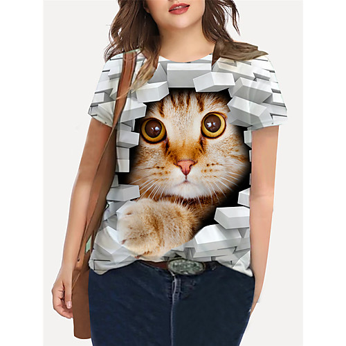 Women's Plus Size Print Cat Graphic Animal T shirt Large Size Crewneck Short Sleeve Basic Tops XL XXL 3XL White Big Size
Women's Plus Size Print Cat Graphic Animal T shirt Large Size Crewneck Short Sleeve Basic Tops XL XXL 3XL White Big Size