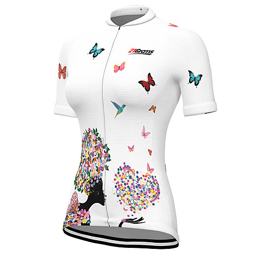 21Grams Women's Short Sleeve Cycling Jersey Spandex White Butterfly Heart Bike Top Mountain Bike MTB Road Bike Cycling Breathable Sports Clothing Apparel / Stretchy / Athleisure
21Grams Women's Short Sleeve Cycling Jersey Spandex White Butterfly Heart Bike Top Mountain Bike MTB Road Bike Cycling Breathable Sports Clothing Apparel / Stretchy / Athleisure