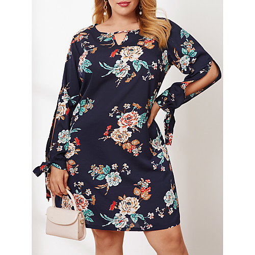 Women's Graphic Print Casual Long Sleeve Spring & Summer Knee Length Dress T Shirt Dress Tee Dress Navy Blue / vacation dresses
Women's Graphic Print Casual Long Sleeve Spring & Summer Knee Length Dress T Shirt Dress Tee Dress Navy Blue / vacation dresses