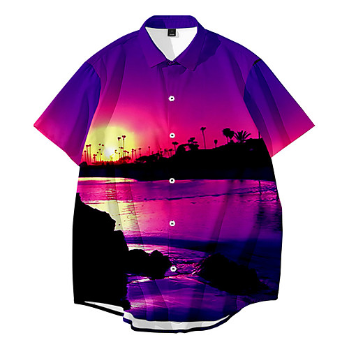 Men's Shirt 3D Print Graphic 3D Button-Down 3D Print Short Sleeve Casual Tops Casual Hawaiian Purple
Men's Shirt 3D Print Graphic 3D Button-Down 3D Print Short Sleeve Casual Tops Casual Hawaiian Purple