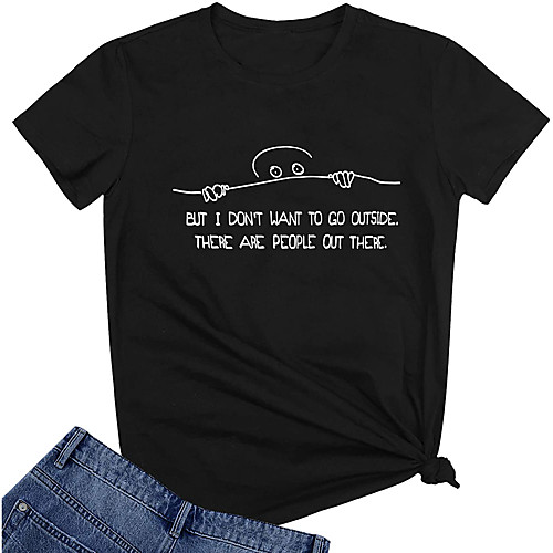 Women's T shirt Text Letter Print Round Neck Tops 100% Cotton Basic Basic Top White Black Purple
Women's T shirt Text Letter Print Round Neck Tops 100% Cotton Basic Basic Top White Black Purple
