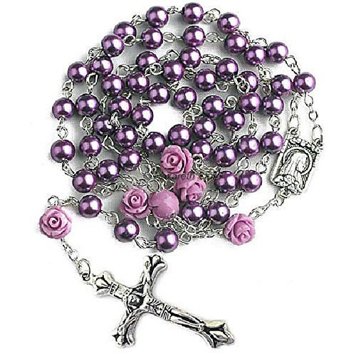 Catholic Purple Pearl Beads Rosary Necklace 6pcs Our Rose Lourdes Medal & Cross NS
Catholic Purple Pearl Beads Rosary Necklace 6pcs Our Rose Lourdes Medal & Cross NS