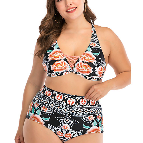 Women's Plus Size Padded Fashion Sexy Bikini 2 Piece Swimsuit Tummy Control Push Up Color Block Strap Swimwear Bathing Suits Black / Geometric
Women's Plus Size Padded Fashion Sexy Bikini 2 Piece Swimsuit Tummy Control Push Up Color Block Strap Swimwear Bathing Suits Black / Geometric