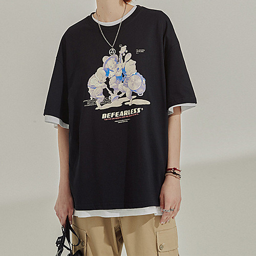 Men's T shirt Hot Stamping Cartoon Graphic Prints Print Short Sleeve Casual Tops 100% Cotton Basic Casual Fashion Black Gray
Men's T shirt Hot Stamping Cartoon Graphic Prints Print Short Sleeve Casual Tops 100% Cotton Basic Casual Fashion Black Gray