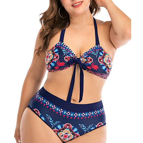 Women's Plus Size Padded Fashion Sexy Bikini 2 Piece Swimsuit Tummy Control Push Up Color Block Strap Swimwear Bathing Suits Blue / Geometric
Women's Plus Size Padded Fashion Sexy Bikini 2 Piece Swimsuit Tummy Control Push Up Color Block Strap Swimwear Bathing Suits Blue / Geometric