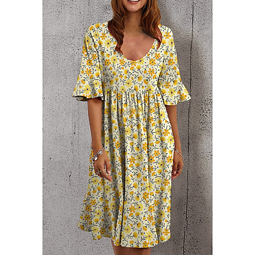Women's A Line Dress Knee Length Dress Yellow Half Sleeve Striped Print Summer Round Neck Casual 2021 S M L XL XXL 3XL
Women's A Line Dress Knee Length Dress Yellow Half Sleeve Striped Print Summer Round Neck Casual 2021 S M L XL XXL 3XL