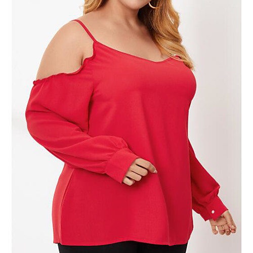 Women's Plus Size Plain Blouse Large Size V Neck Long Sleeve Streetwear Tops L XL XXL Red Big Size
Women's Plus Size Plain Blouse Large Size V Neck Long Sleeve Streetwear Tops L XL XXL Red Big Size