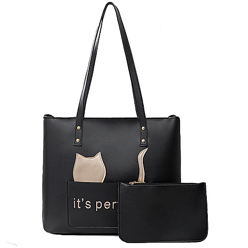 Women's Bags PU Leather Tote 2 Pieces Purse Set Zipper Solid Colored Daily Going out Bag Sets Tote Handbags White Black
Women's Bags PU Leather Tote 2 Pieces Purse Set Zipper Solid Colored Daily Going out Bag Sets Tote Handbags White Black
