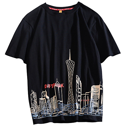 Men's T shirt Hot Stamping Graphic Prints Tall Building Print Short Sleeve Casual Tops 100% Cotton Basic Casual Fashion White Black
Men's T shirt Hot Stamping Graphic Prints Tall Building Print Short Sleeve Casual Tops 100% Cotton Basic Casual Fashion White Black