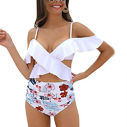 Women's Ruffle High Waisted Bikini Sets Sexy Ruched Two Piece Swimsuits Off Shlouder Bathing Suit(Small,White)
Women's Ruffle High Waisted Bikini Sets Sexy Ruched Two Piece Swimsuits Off Shlouder Bathing Suit(Small,White)