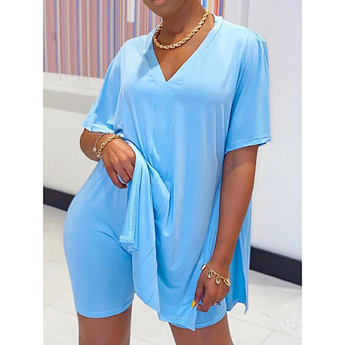 Women's T Shirt Dress Tee Dress Short Mini Dress Black Blue Purple Red Blushing Pink Short Sleeve Solid Color Patchwork Fall Summer V Neck Elegant Casual 2021 S M L XL XXL 3XL 4XL 5XL
Women's T Shirt Dress Tee Dress Short Mini Dress Black Blue Purple Red Blushing Pink Short Sleeve Solid Color Patchwork Fall Summer V Neck Elegant Casual 2021 S M L XL XXL 3XL 4XL 5XL
