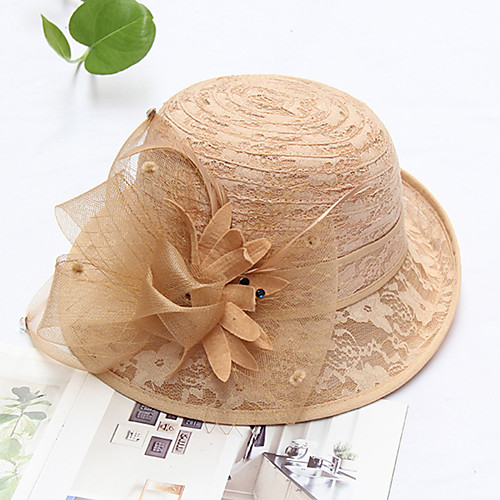 Vintage Style Elegant Tulle / Straw Hats / Headwear / Straw Hats with Feather / Lace / Appliques 1 Piece Casual / Holiday Headpiece
Vintage Style Elegant Tulle / Straw Hats / Headwear / Straw Hats with Feather / Lace / Appliques 1 Piece Casual / Holiday Headpiece