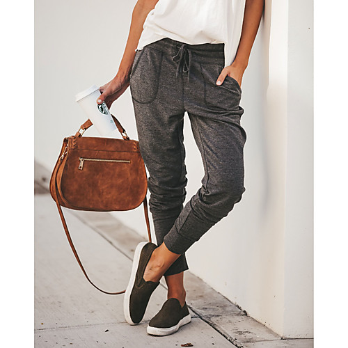 Women's Casual / Sporty Streetwear Comfort Daily Weekend Chinos Pants Plain Ankle-Length Pocket Elastic Drawstring Design Black Wine Light Grey Dark Gray
Women's Casual / Sporty Streetwear Comfort Daily Weekend Chinos Pants Plain Ankle-Length Pocket Elastic Drawstring Design Black Wine Light Grey Dark Gray