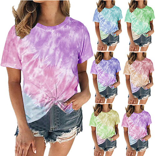Women's Tee / T-shirt Tie Dye Crew Neck Sport Athleisure T Shirt Top Short Sleeves Breathable Soft Comfortable Everyday Use Street Casual Daily Outdoor
Women's Tee / T-shirt Tie Dye Crew Neck Sport Athleisure T Shirt Top Short Sleeves Breathable Soft Comfortable Everyday Use Street Casual Daily Outdoor
