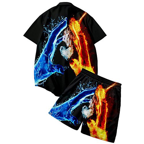 Men's Shirt Suits 3D Print Lightning Button-Down 3D Print Short Sleeve Street Tops Fashion Classic Breathable Comfortable Black
Men's Shirt Suits 3D Print Lightning Button-Down 3D Print Short Sleeve Street Tops Fashion Classic Breathable Comfortable Black