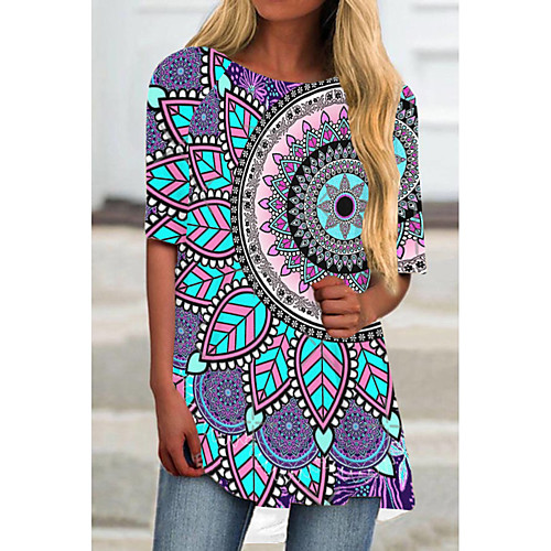 Women's T Shirt Dress Tee Dress Short Mini Dress Purple Rainbow Half Sleeve Floral Color Block Print Spring Summer Round Neck Casual 2021 S M L XL XXL 3XL
Women's T Shirt Dress Tee Dress Short Mini Dress Purple Rainbow Half Sleeve Floral Color Block Print Spring Summer Round Neck Casual 2021 S M L XL XXL 3XL