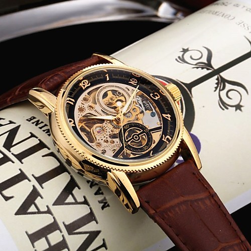 Men's Mechanical Watch Analog Automatic self-winding Hollow Engraving / One Year / PU Leather
Men's Mechanical Watch Analog Automatic self-winding Hollow Engraving / One Year / PU Leather