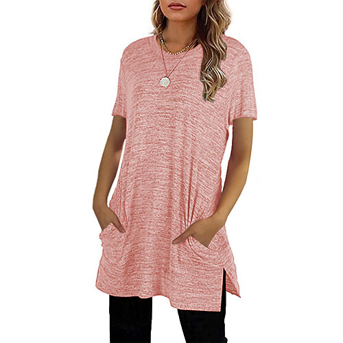 Women's T Shirt Dress Tee Dress Short Mini Dress Black Blushing Pink Wine Khaki Gray Short Sleeve Solid Color Split Summer Round Neck Casual Cotton 2021 S M L XL XXL
Women's T Shirt Dress Tee Dress Short Mini Dress Black Blushing Pink Wine Khaki Gray Short Sleeve Solid Color Split Summer Round Neck Casual Cotton 2021 S M L XL XXL