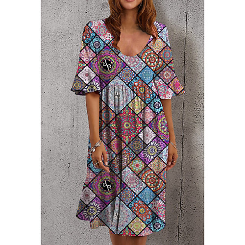 Women's A Line Dress Knee Length Dress Rainbow Half Sleeve Color Block Print Summer Round Neck Casual 2021 S M L XL XXL 3XL
Women's A Line Dress Knee Length Dress Rainbow Half Sleeve Color Block Print Summer Round Neck Casual 2021 S M L XL XXL 3XL