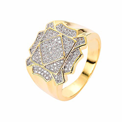 LKV 14K Gold Hiphop Ring for Men and Women, 5A Cubic Zirconia Stone Used for Ring (GOLD, 10)
LKV 14K Gold Hiphop Ring for Men and Women, 5A Cubic Zirconia Stone Used for Ring (GOLD, 10)