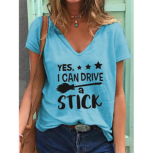 Women's T shirt Letter Print V Neck Tops Cotton Basic Basic Top White Blue Purple
Women's T shirt Letter Print V Neck Tops Cotton Basic Basic Top White Blue Purple
