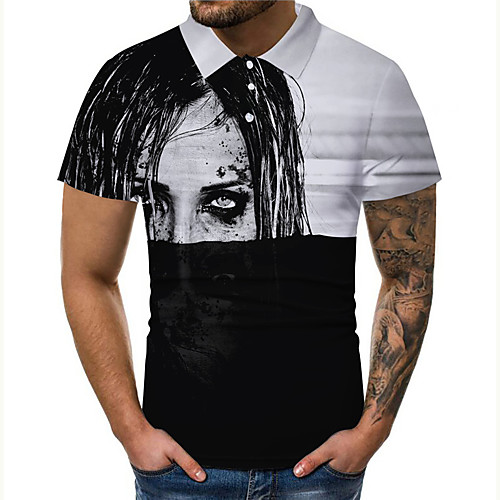 Men's Polo 3D Print Graphic Prints Portrait Button-Down Print Short Sleeve Casual Tops Casual Designer Big and Tall Black / White
Men's Polo 3D Print Graphic Prints Portrait Button-Down Print Short Sleeve Casual Tops Casual Designer Big and Tall Black / White